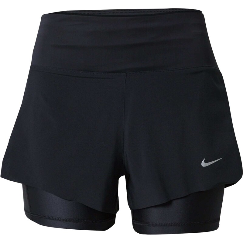 NIKE Sportovní kalhoty Swift černá / bílá