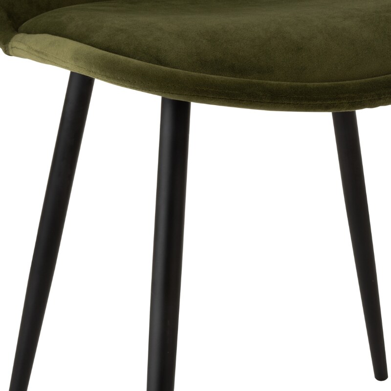 Zelená sametová jídelní židle J-line Loko