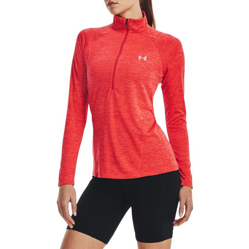 Triko s dlouhým rukávem Under Armour Tech 1/2 Zip - Twist-RED 1320128-638