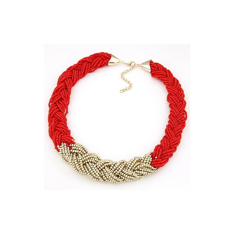 BAGISIMO červený korálkový náhrdelník
