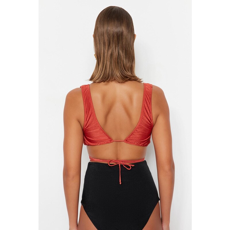 Trendyol Tile Triangle Bikini Top