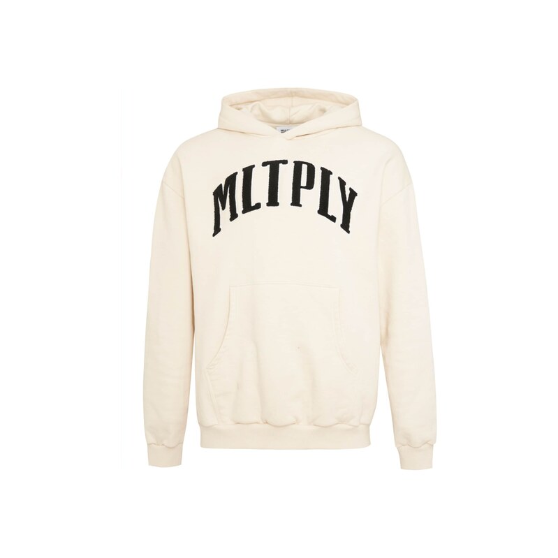 Multiply Apparel Mikina Embroidery světle béžová / černá / bílá