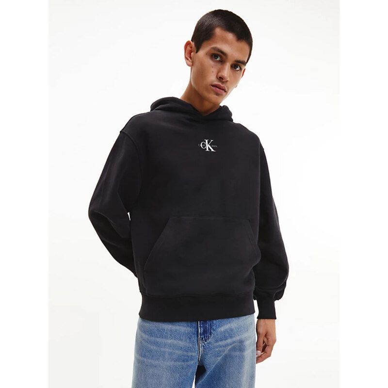 Calvin Klein pánská černá mikina MICRO MONOLOGO
