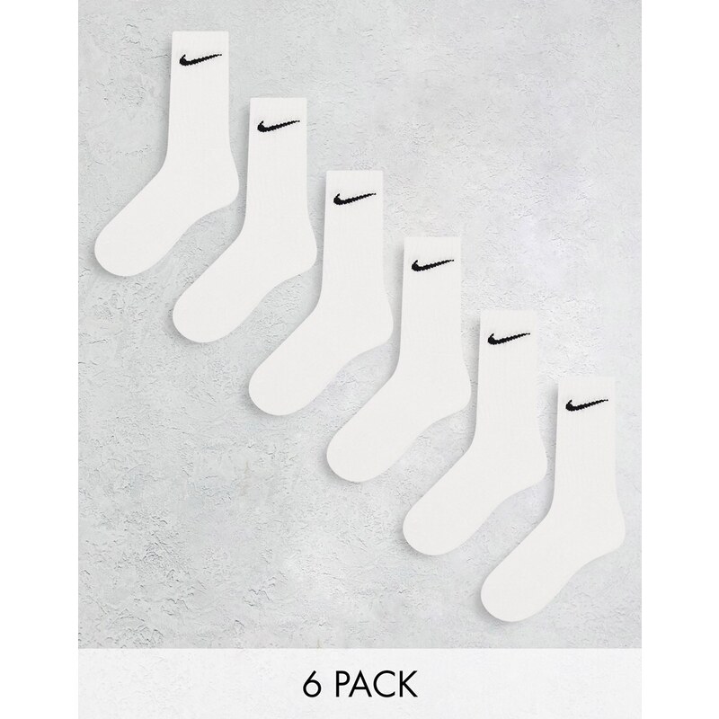 Nike Training Everyday Cushioned 6 pack crew socks in white