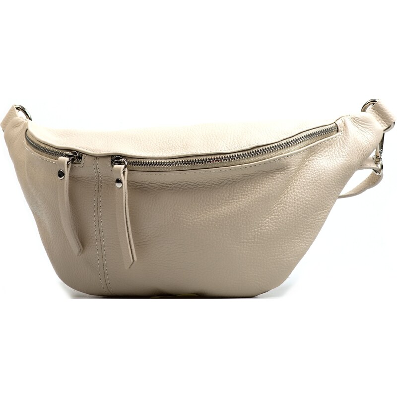 Blaire Kožená crossbody ledvinka Tracy béžová