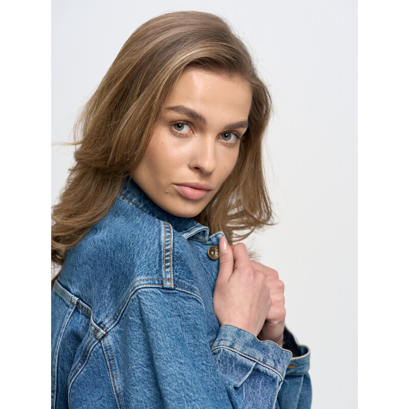 Big Star Woman's Jacket Outerwear 130359 Medium Denim-400