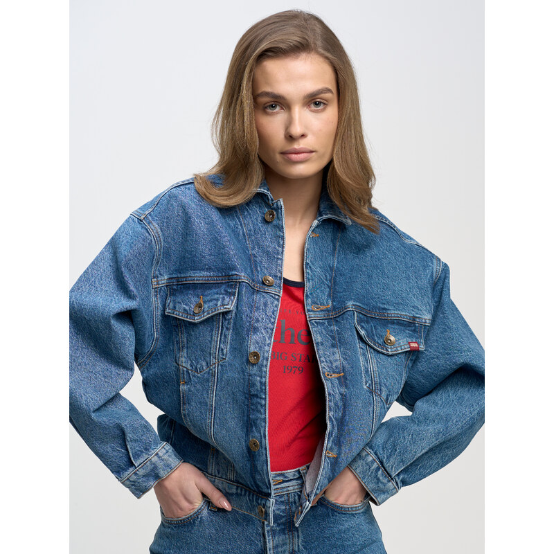 Big Star Woman's Jacket Outerwear 130359 Medium Denim-400