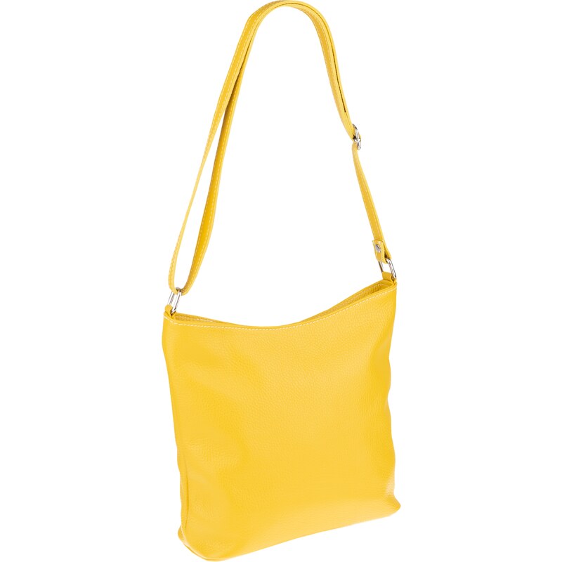 Žlutá kožená italská crossbody kabelka Ebe Gialla NovaKabelka.cz