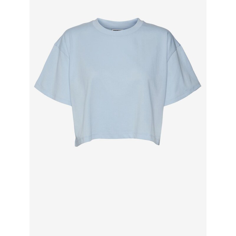 Světle modré crop top tričko Noisy May Alena - Dámské