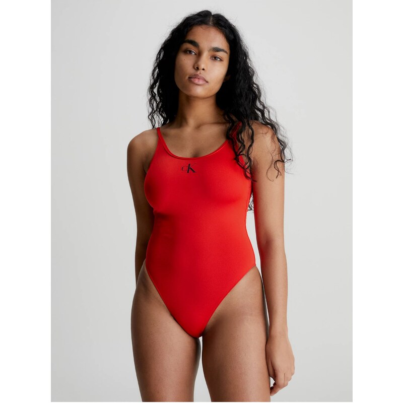 Červené dámské jednodílné plavky Calvin Klein Underwear - Dámské
