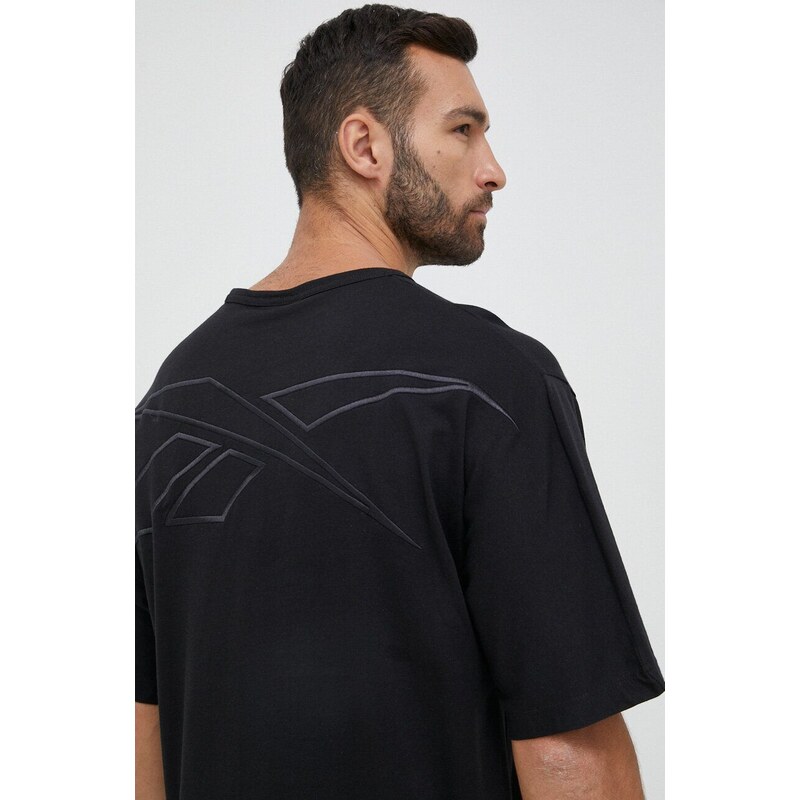 Tričko Reebok Classic černá barva, s potiskem, HU2012-BLACK