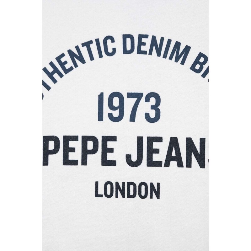 Dětská bavlněná mikina Pepe Jeans bílá barva, s potiskem