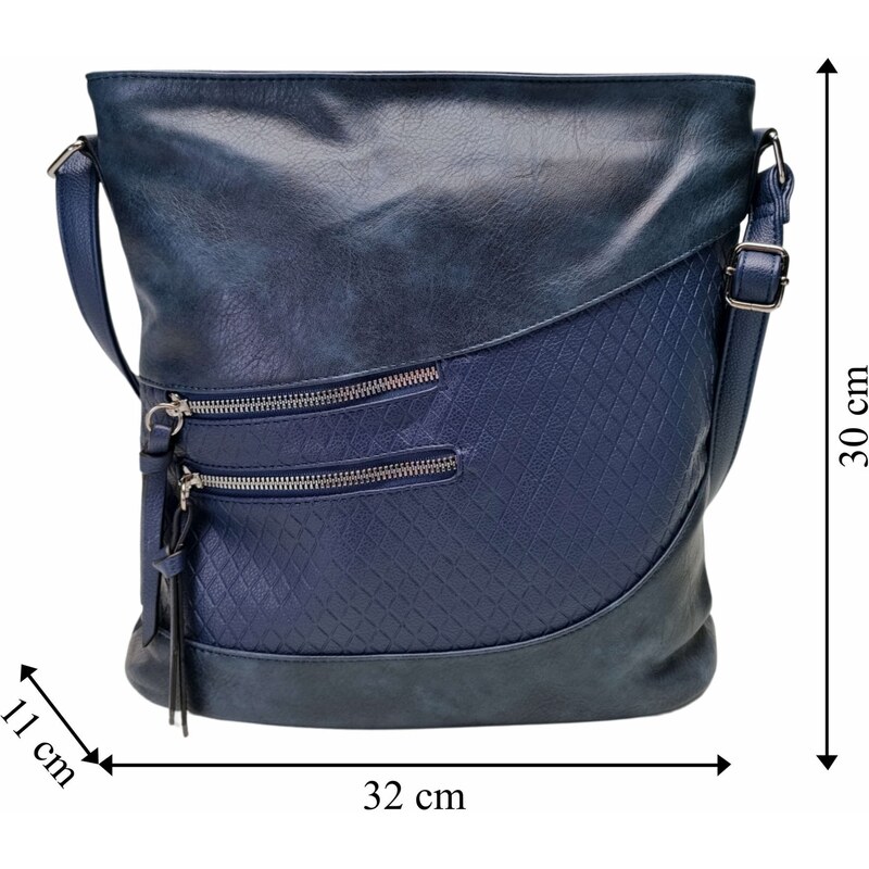 Tapple Tmavě modrá crossbody kabelka s líbivou texturou