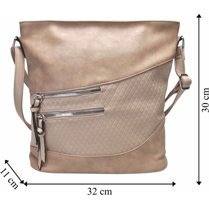 Tapple Světle hnědá crossbody kabelka s líbivou texturou