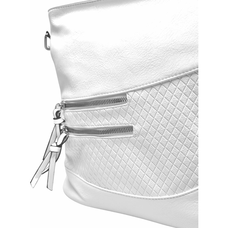 Tapple Bílá crossbody kabelka s líbivou texturou