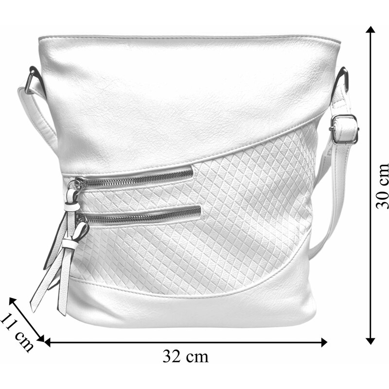 Tapple Bílá crossbody kabelka s líbivou texturou