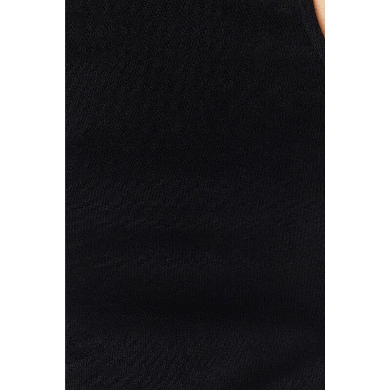 Trendyol Black Seamless One-Shoulder Fitted/Slippery Crop Stretch Knitted Blouse