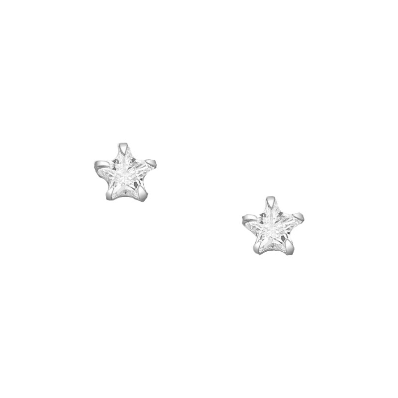 SYLVIENE Stříbrné náušnice Little Star se Zirkonem 78473229