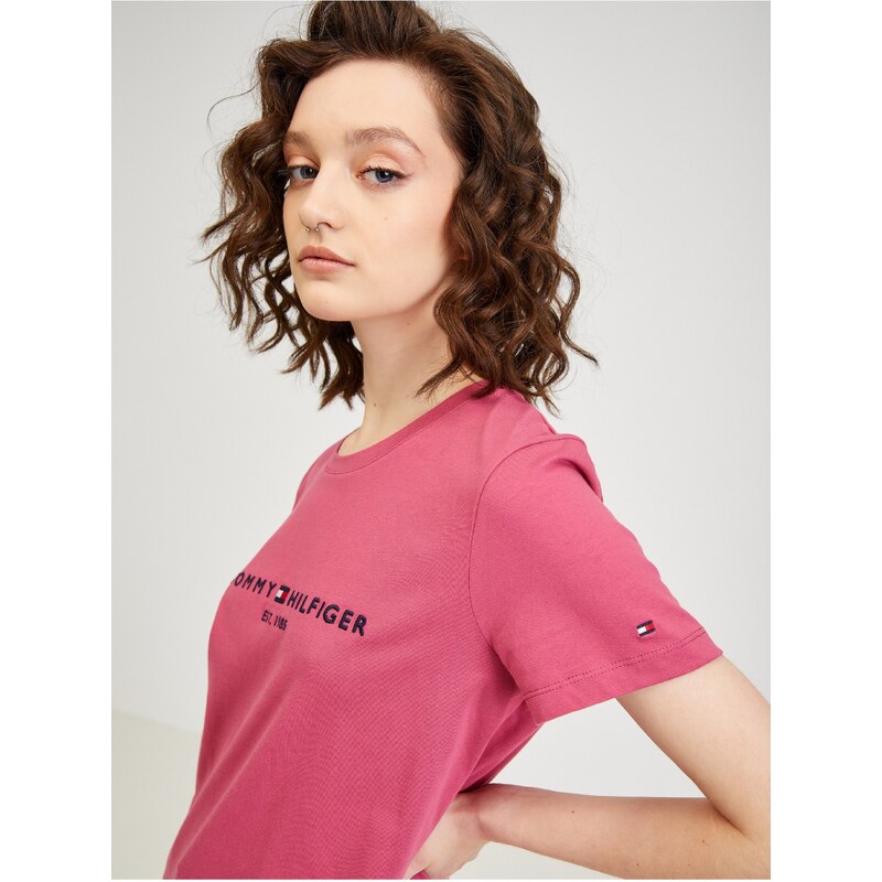 Růžové dámské tričko Tommy Hilfiger - Dámské