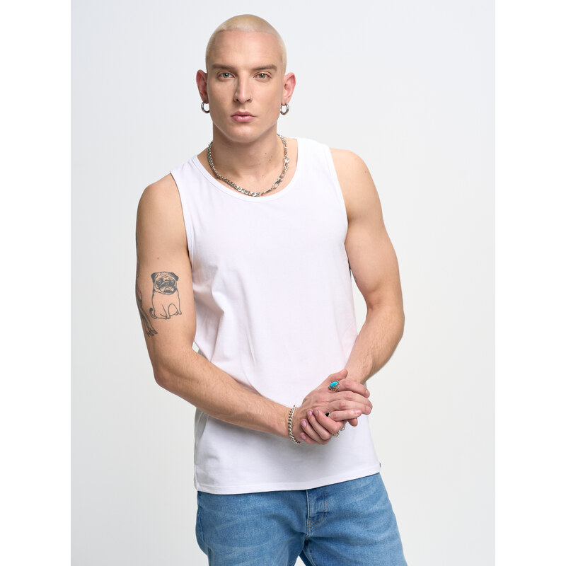 Big Star Man's Singlet T-shirt 152063 Cream-101