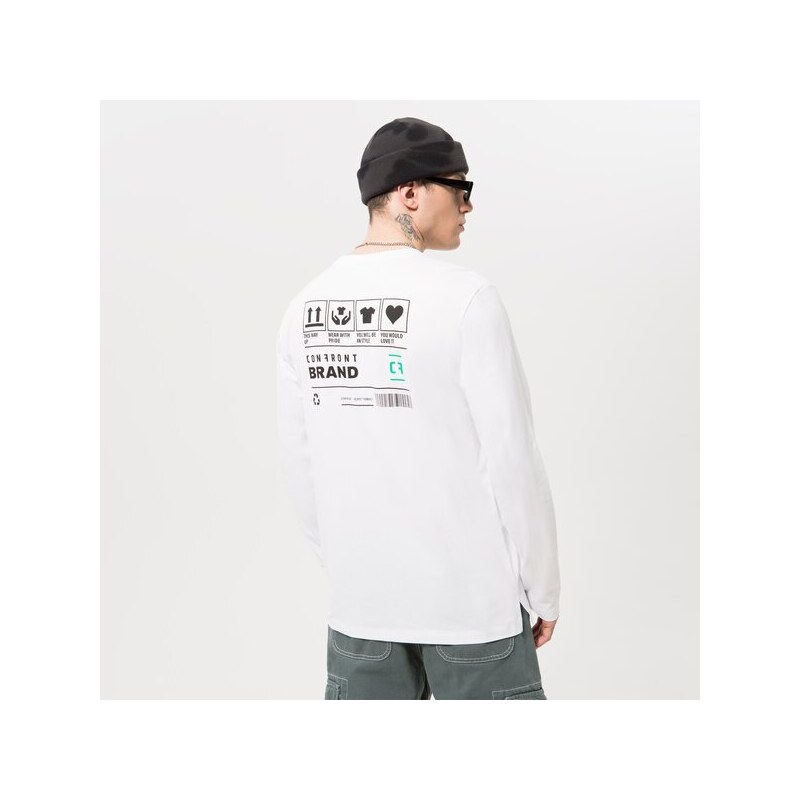 Confront Tričko Longsleeve White Muži Oblečení Trička CF123TLM01001