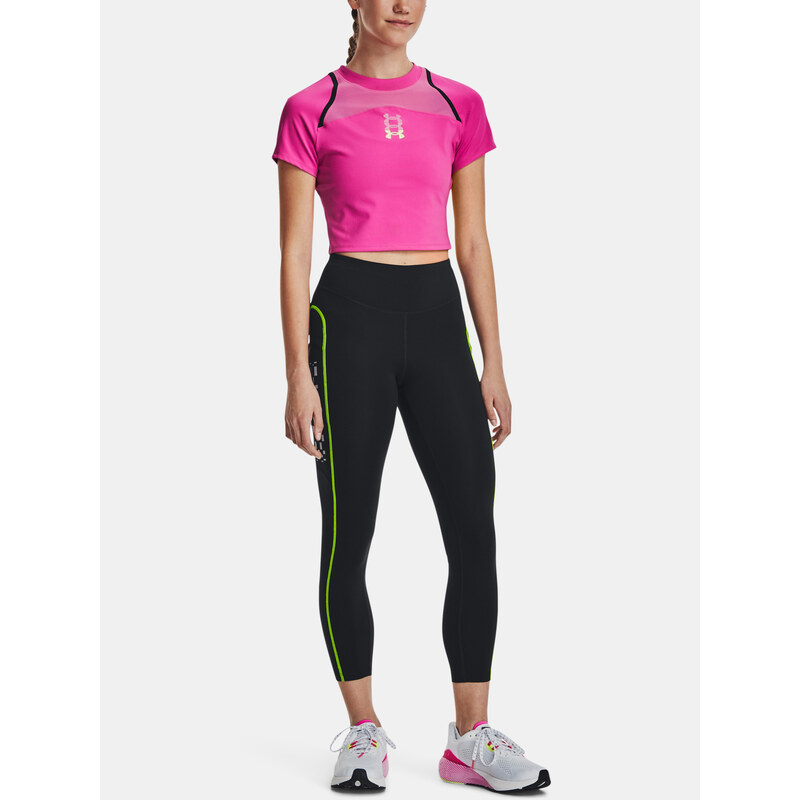 Under Armour Tričko UA Run Anywhere Crop SS-PNK - Dámské