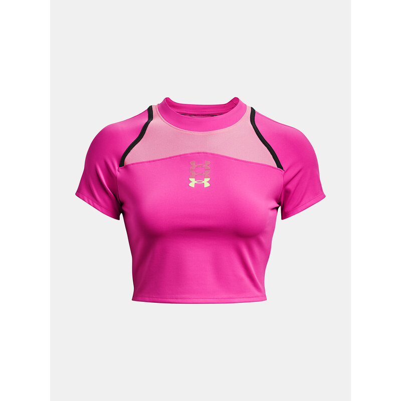 Under Armour Tričko UA Run Anywhere Crop SS-PNK - Dámské