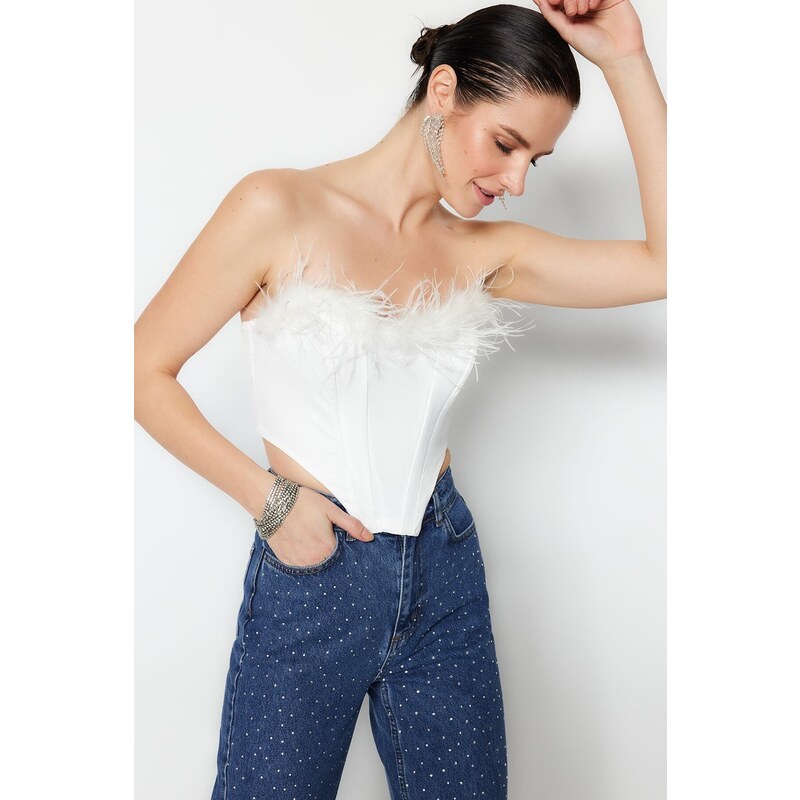 Dámský crop top Trendyol Ostrich