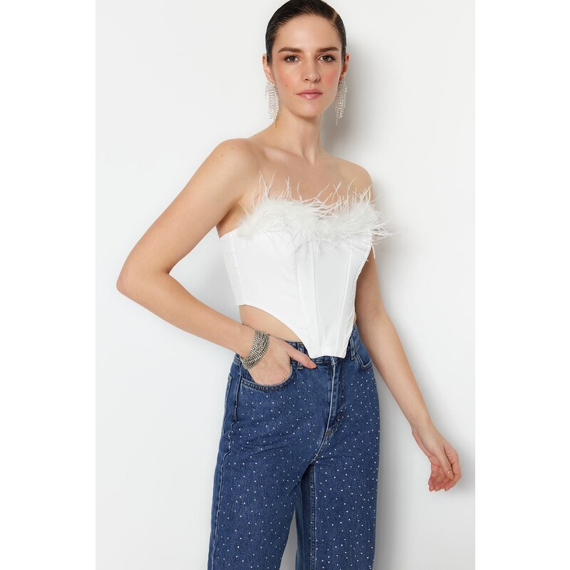 Dámský crop top Trendyol Ostrich