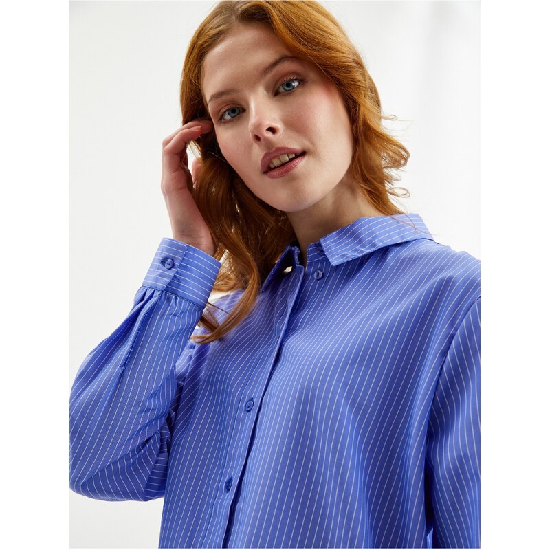 Modrá dámská pruhovaná košile JDY Ella - Dámské