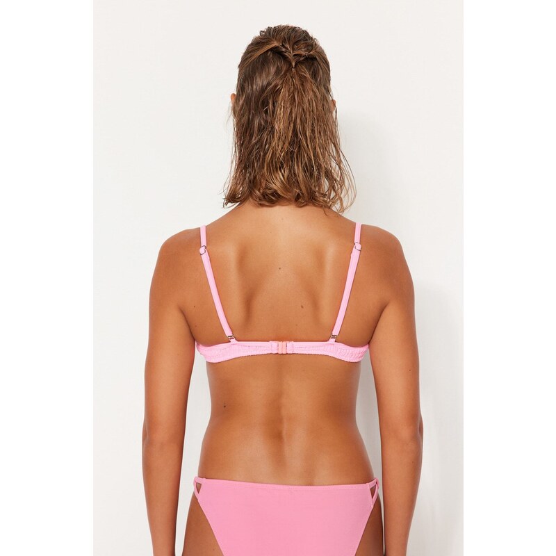 Trendyol Pink Kostice Gimped Bikiny Top