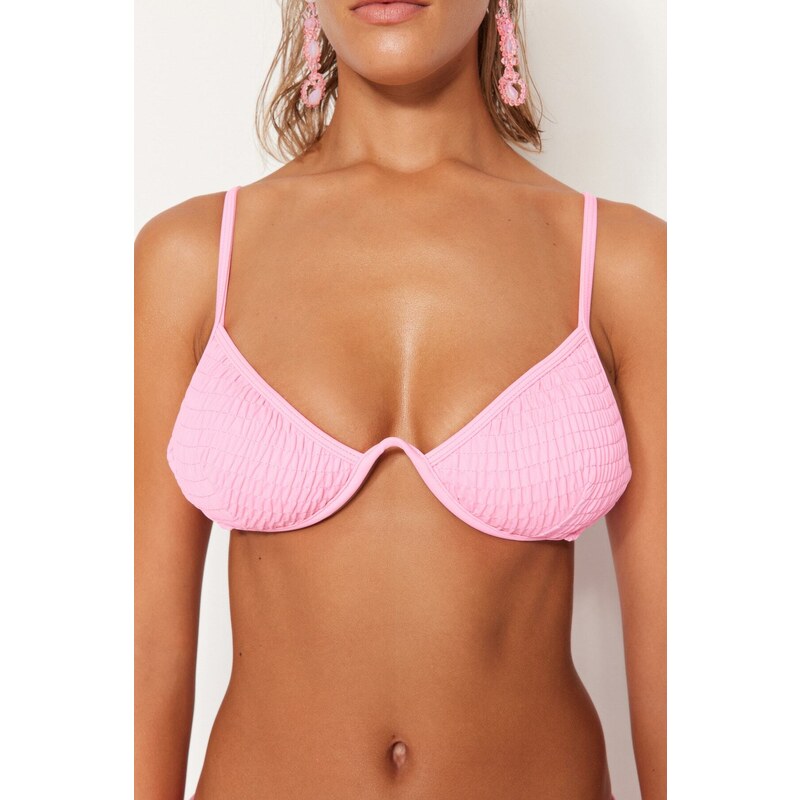 Trendyol Pink Kostice Gimped Bikiny Top