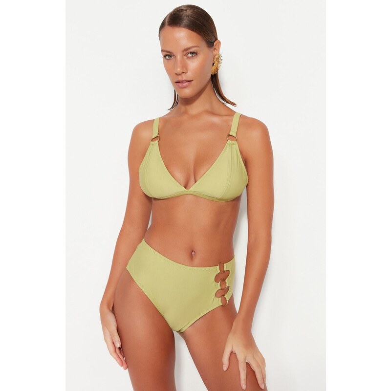 Trendyol Green Triangle Příslušenství Bikiny Top