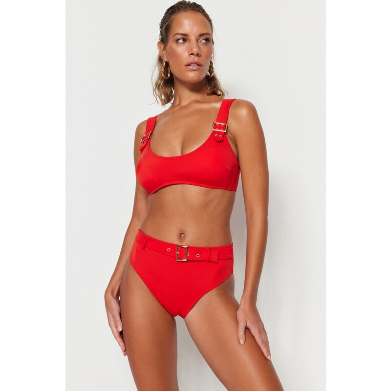 Trendyol Red Bralette Příslušenství Bikiny Top