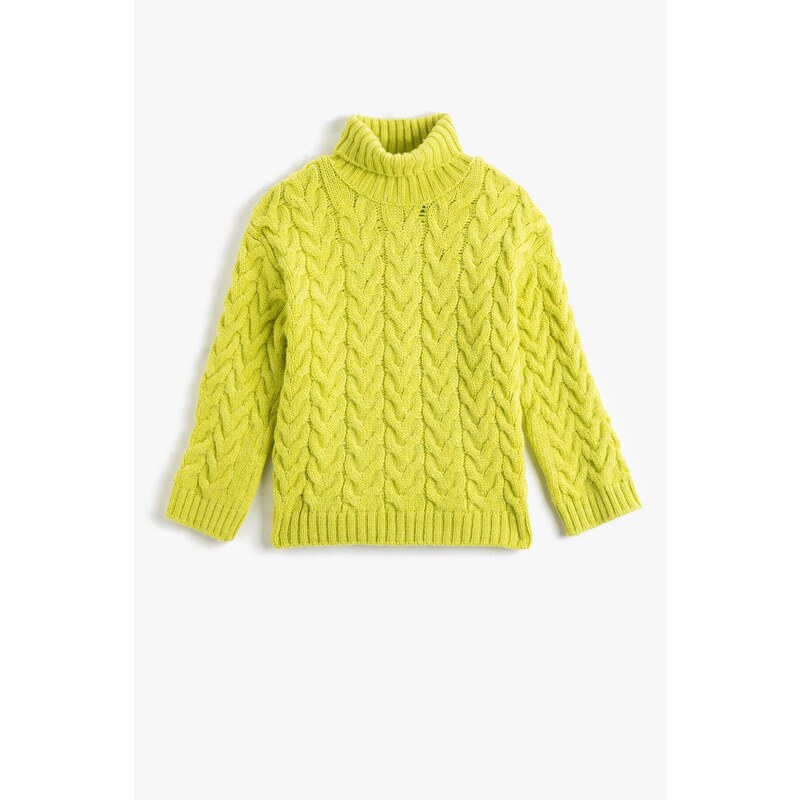Koton Basic Turtleneck Knit Sweater Long Sleeve Soft Textured