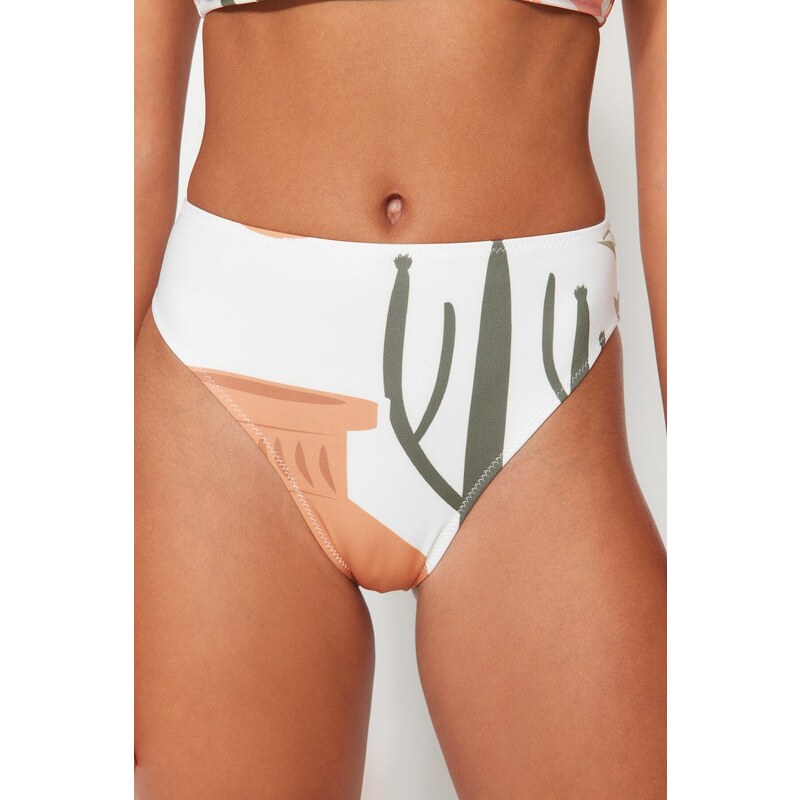 Bikiny spodní díl Trendyol TBESS22BA0091/WHİTE