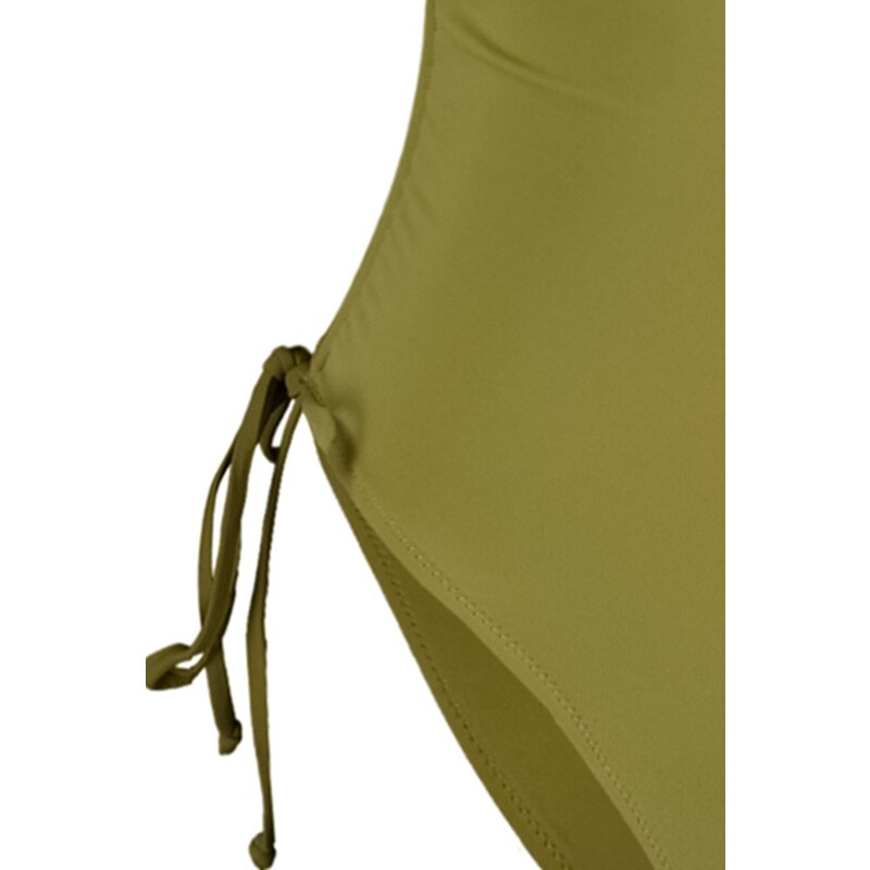 Trendyol zelený čtvercový límec, plisované plavky regular leg