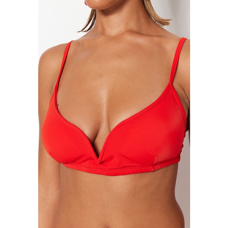 Trendyol Red Triangle V-Stringer Bikini Top