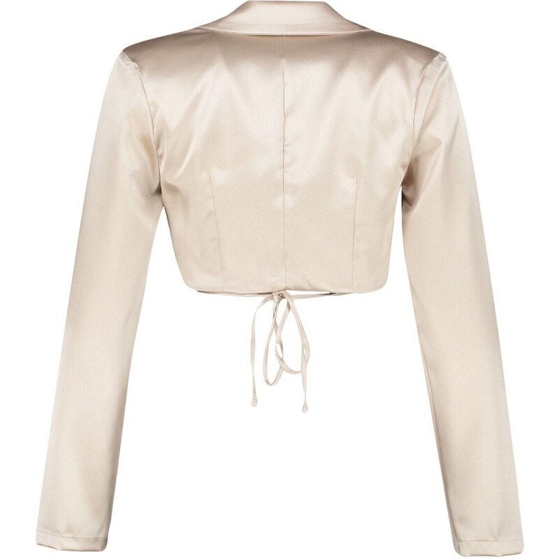 Trendyol Beige Lined Weave Satin Jacket