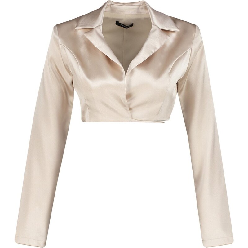 Trendyol Beige Lined Weave Satin Jacket