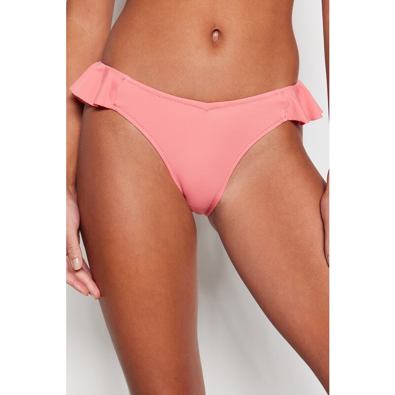 Trendyol Pink Flounce Regular Leg Bikini Bottom