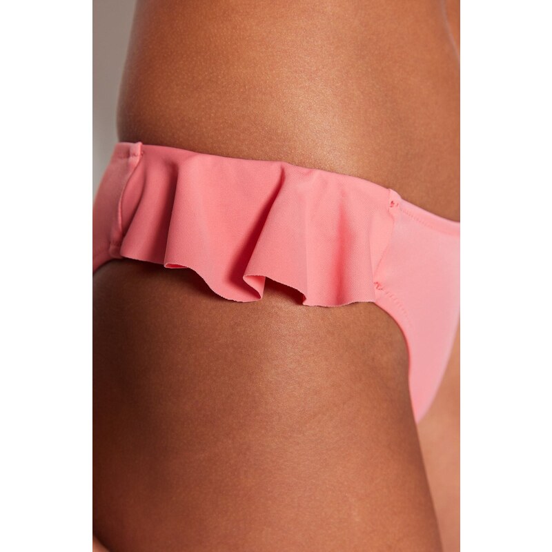 Trendyol Pink Flounce Regular Leg Bikini Bottom