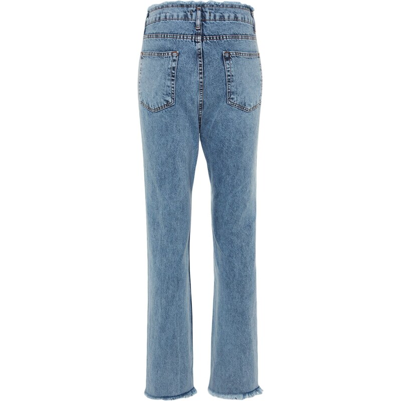 Trendyol Light Blue Men's Straight Fit Stitched Stitched Jeans Jeans From The Front TMMNSS21JE0057