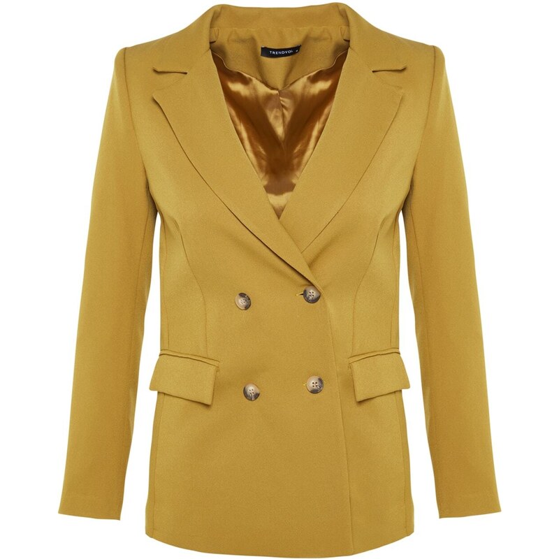 Trendyol Khaki Woven Lined Buttoned Blazer Jacket