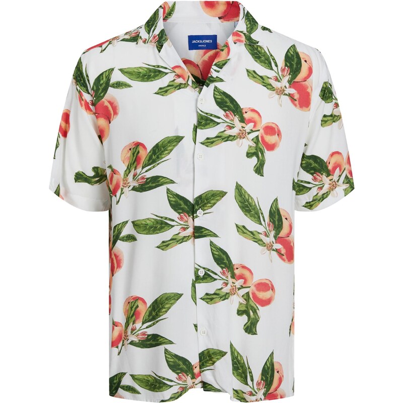 JACK & JONES Košile JORLUKE  trávově zelená / broskvová / tmavě
