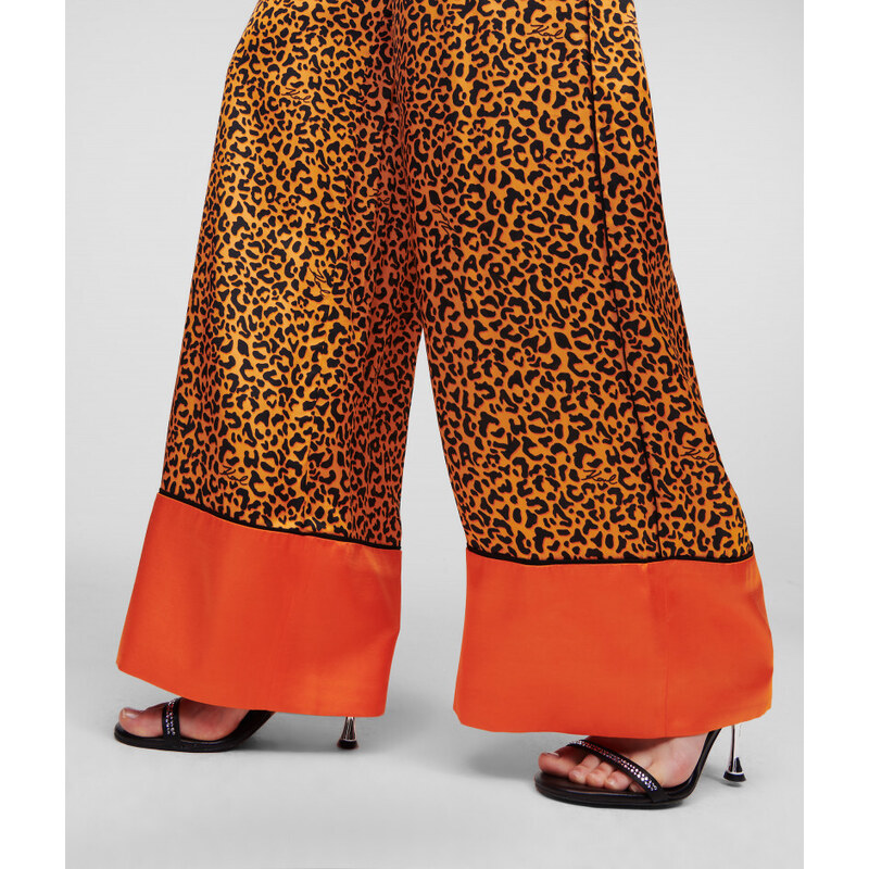 KALHOTY KARL LAGERFELD KL LEO PRINTED WIDELEG PANTS