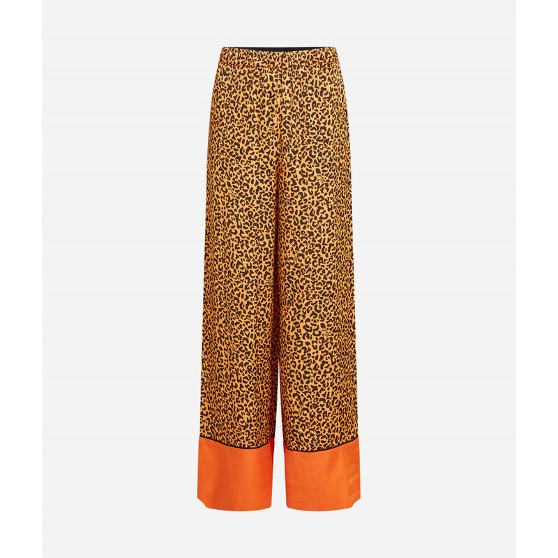 KALHOTY KARL LAGERFELD KL LEO PRINTED WIDELEG PANTS