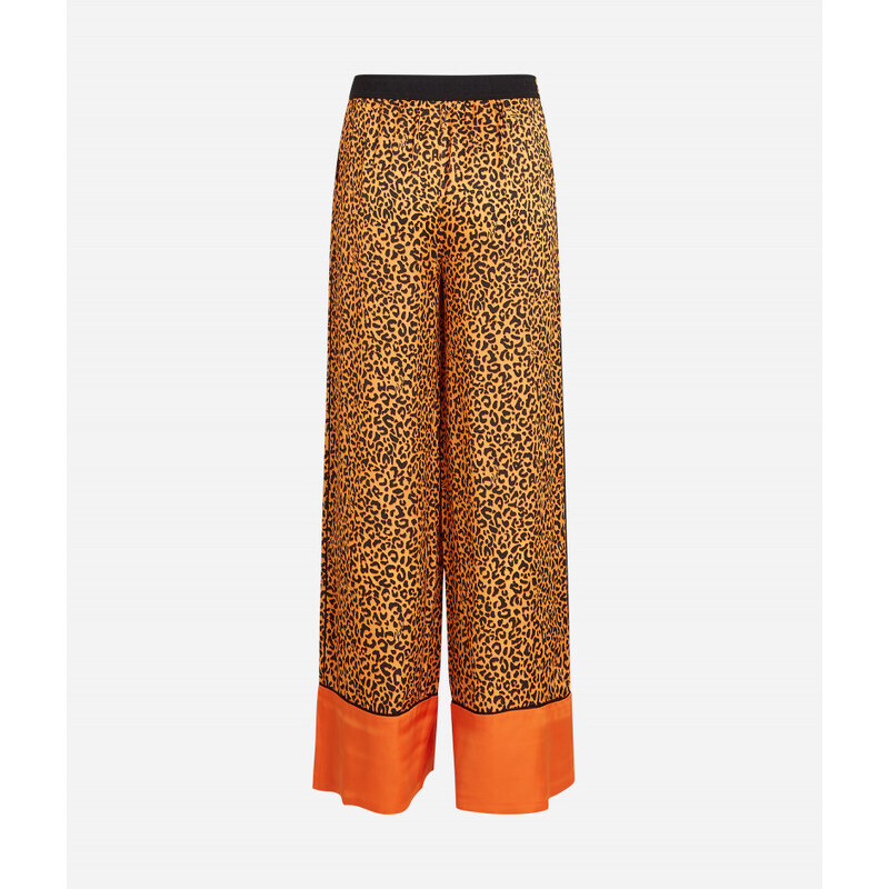 KALHOTY KARL LAGERFELD KL LEO PRINTED WIDELEG PANTS