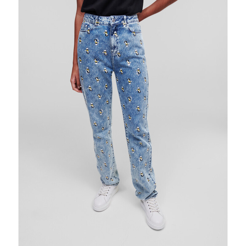 DŽÍNY KARL LAGERFELD KLXDISNEY PRINTED DENIM PANTS