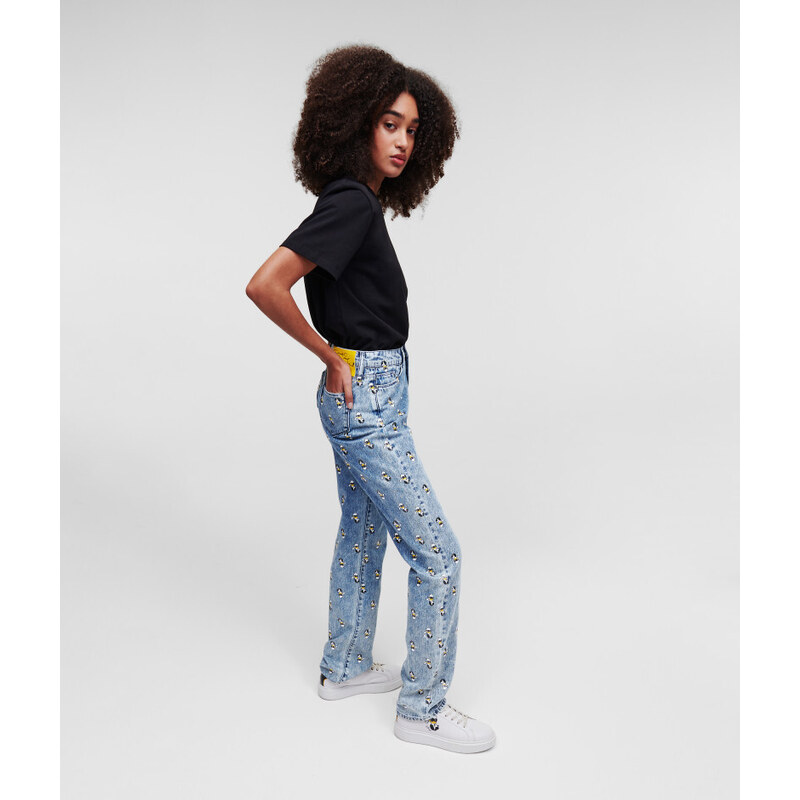 DŽÍNY KARL LAGERFELD KLXDISNEY PRINTED DENIM PANTS